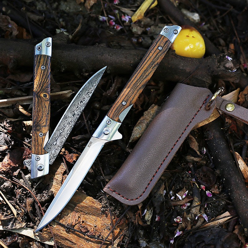 Foldekniv 1 Damaskus el. Blank Stål