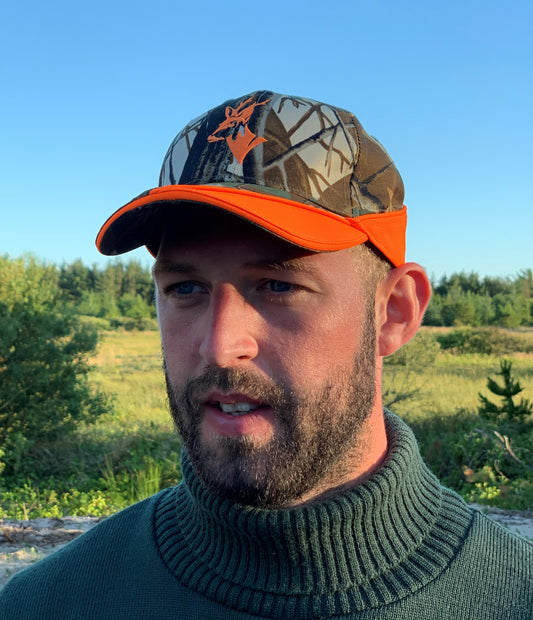 Kasket i Camo / Neon  "Råbuk"